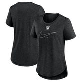 Baltimore Orioles Women's Big Swoosh Tri-Blend Scoop Neck T-Shirt Charcoal