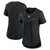 Tampa Bay Rays Women's Big Swoosh Tri-Blend Scoop Neck T-Shirt Black