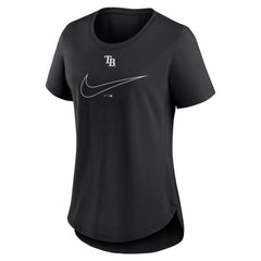 Tampa Bay Rays Women's Big Swoosh Tri-Blend Scoop Neck T-Shirt Black