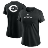Cincinnati Reds Women's Over Shoulder T-Shirt Black