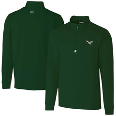 Philadelphia Eagles Cutter & Buck Traverse Stretch Quarter-Zip Pullover - Hunter Green for sale