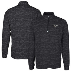 Philadelphia Eagles Cutter & Buck Traverse Camo Print Stretch Quarter-Zip Pullover - Black cheap