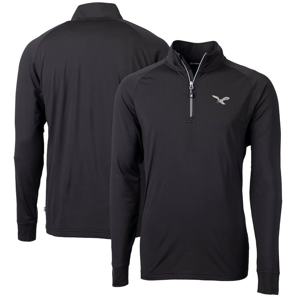 Philadelphia Eagles Cutter & Buck Eco Knit Stretch Recycled Quarter-Zip Pullover - Black online