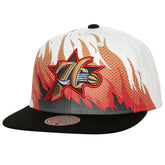 Philadelphia 76ers Hot Fire Snapback Hat - White sale