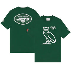 New York Jets OVO x NFL OG Owl T-Shirt – Green for sale
