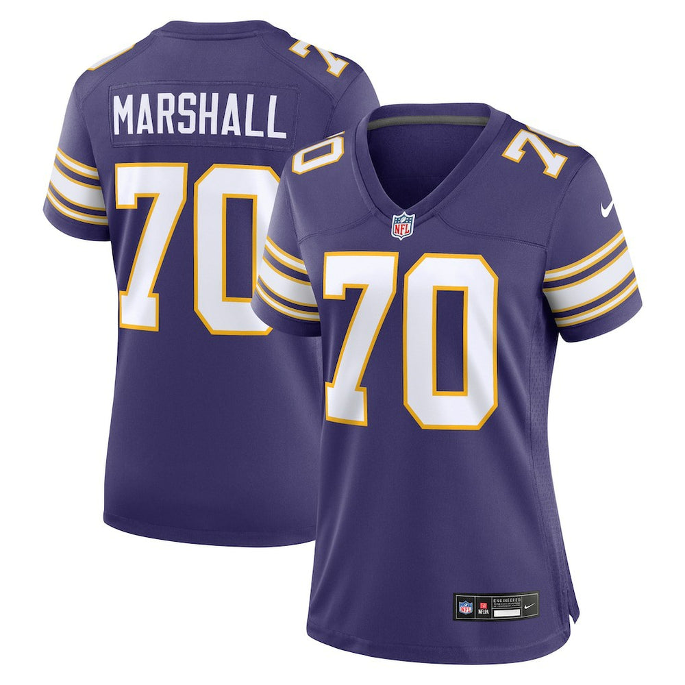 Jim Marshall Minnesota Vikings Women's Classic Retired Player Jersey - Purple on sale