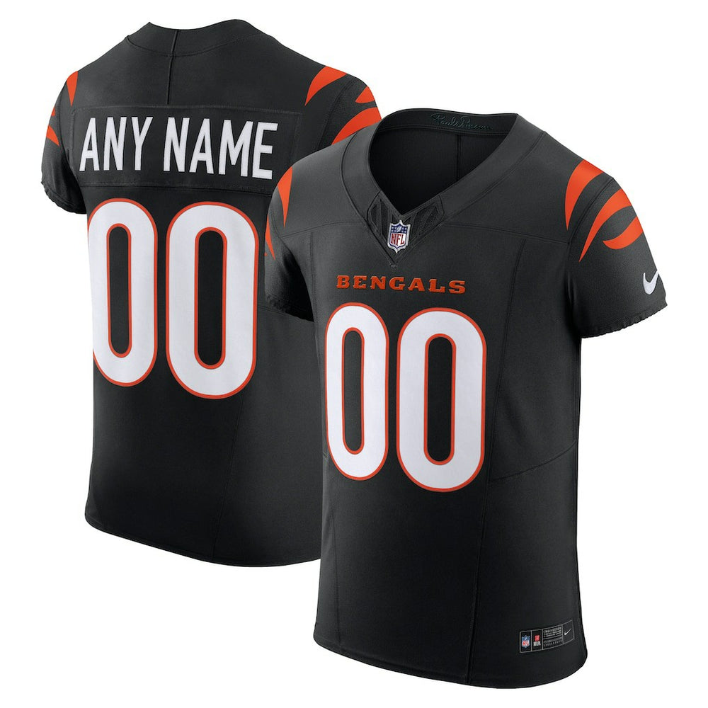 Cincinnati Bengals Team Vapor F.U.S.E. Elite Custom Jersey - Black discount