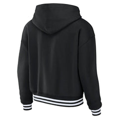Las Vegas Raiders WEAR by Erin Andrews Women's Lace-Up Pullover Hoodie - Black sale