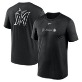 Miami Marlins Fashion Over Shoulder Logo Legend T-Shirt Black
