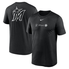 Miami Marlins Fashion Over Shoulder Logo Legend T-Shirt Black