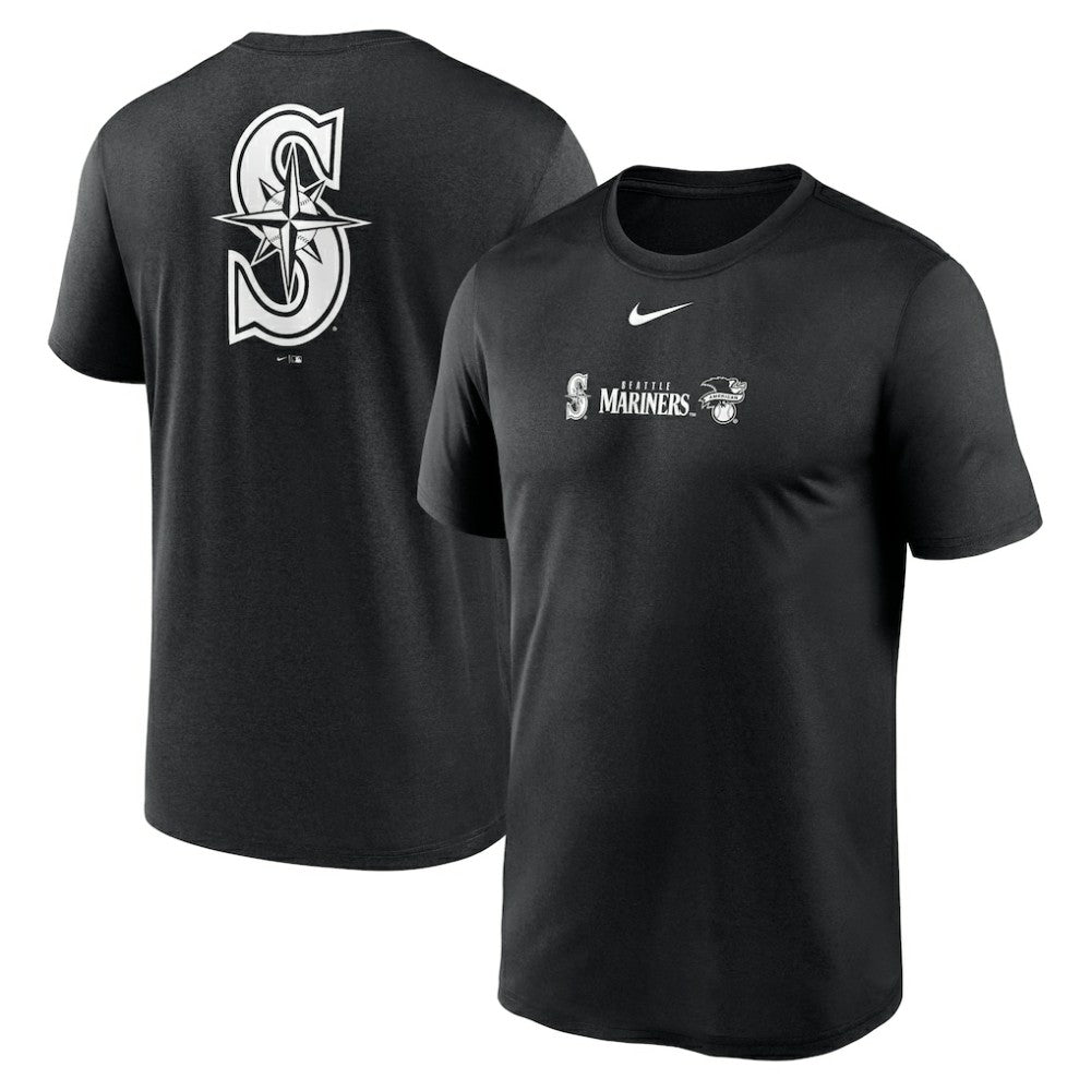 Seattle Mariners Fashion Over Shoulder Logo Legend T-Shirt Black