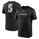 Seattle Mariners Fashion Over Shoulder Logo Legend T-Shirt Black