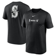 Seattle Mariners Fashion Over Shoulder Logo Legend T-Shirt Black