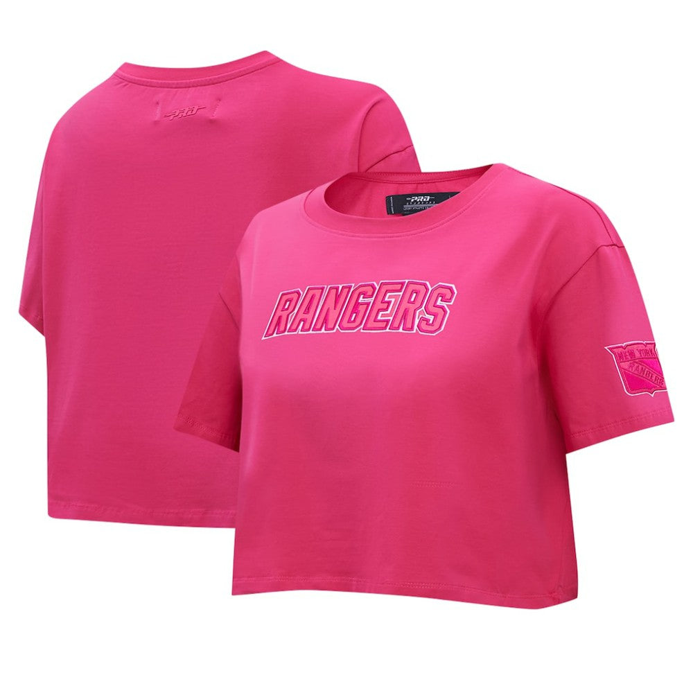 New York Rangers Pro Standard Women's Triple Pink Cropped Boxy T-Shirt T-shirts