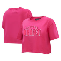 Seattle Kraken Pro Standard Women's Triple Pink Cropped Boxy T-Shirt T-shirts