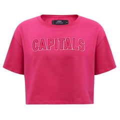 Washington Capitals Pro Standard Women's Triple Pink Cropped Boxy T-Shirt T-shirts