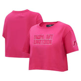 Tampa Bay Lightning Pro Standard Women's Triple Pink Cropped Boxy T-Shirt T-shirts