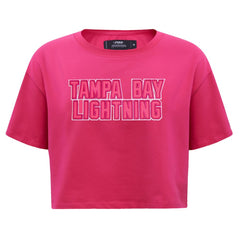 Tampa Bay Lightning Pro Standard Women's Triple Pink Cropped Boxy T-Shirt T-shirts