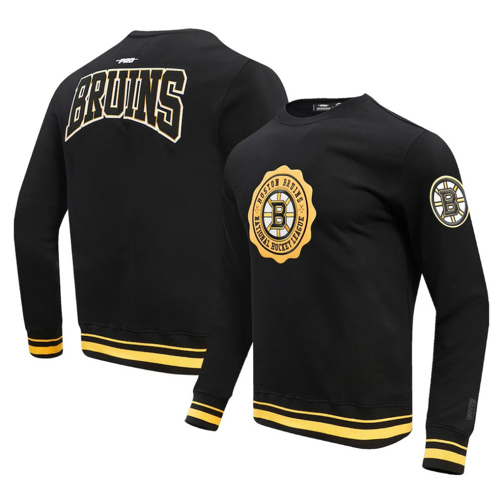 Boston Bruins Pro Standard Crest Emblem Pullover Sweatshirt - Black Sweatshirts