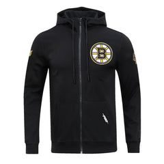 Boston Bruins Pro Standard Classic Chenille Full-Zip Hoodie Jacket - Black Hoodies