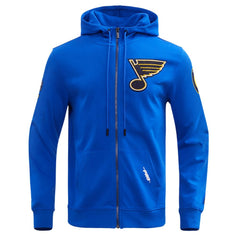 St. Louis Blues Pro Standard Classic Chenille Full-Zip Hoodie Jacket - Blue Hoodies