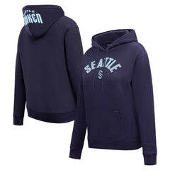 Seattle Kraken Pro Standard Women's Classic Chenille Pullover Hoodie - Navy Hoodies