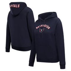 Washington Capitals Pro Standard Women's Classic Chenille Pullover Hoodie - Navy Hoodies