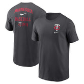Minnesota Twins Logo Sketch Bar T-Shirt Charcoal