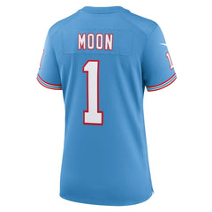 Warren Moon Tennessee Titans Women's Oilers Throwback Retired Player Game Jersey - Light Blue online
