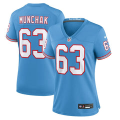 Mike Munchak Tennessee Titans Women's Oilers Throwback Retired Player Game Jersey - Light Blue sale