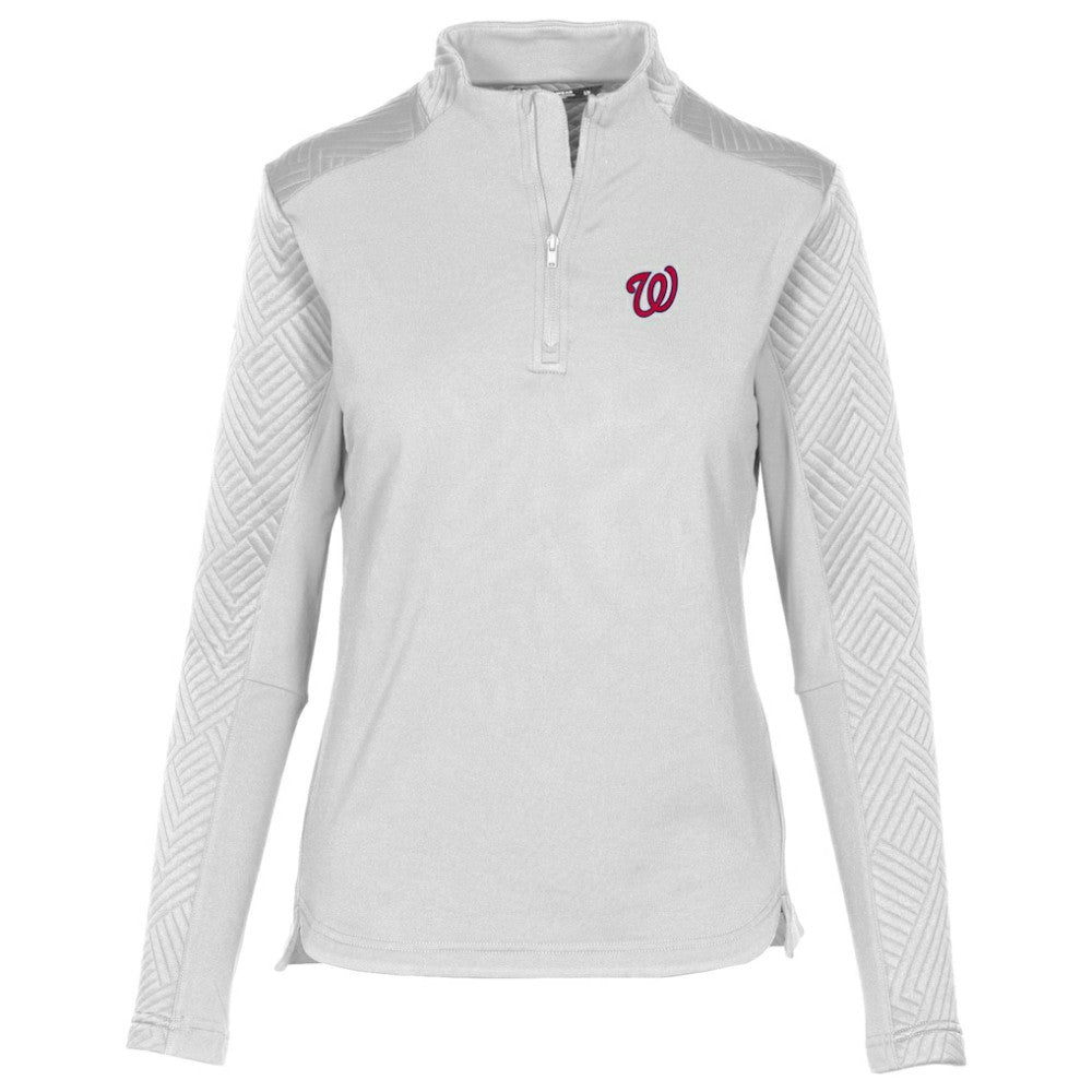 Washington Nationals Levelwear Women's Daybreak Insignia 2.0 Quarter-Zip Pullover Top White