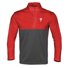 Philadelphia Phillies Levelwear Pursue Insignia 2.0 Quarter-Zip Pullover Top Red/Charcoal