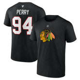 Corey Perry Chicago Blackhawks Fanatics Authentic Stack Name & Number T-Shirt - Black T-shirts