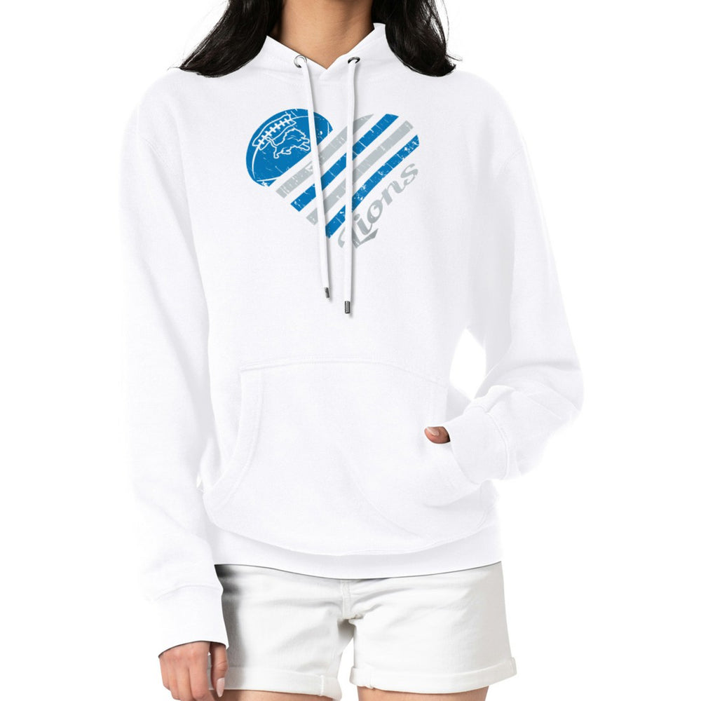 Detroit Lions G-III 4Her by Carl Banks Women's Heart Graphic Fleece Pullover Hoodie - White on sale