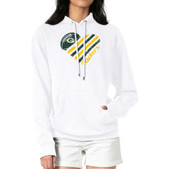 Green Bay Packers G-III 4Her by Carl Banks Women's Heart Graphic Fleece Pullover Hoodie - White cheap