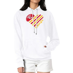Kansas City Chiefs G-III 4Her by Carl Banks Women's Heart Graphic Fleece Pullover Hoodie - White on sale