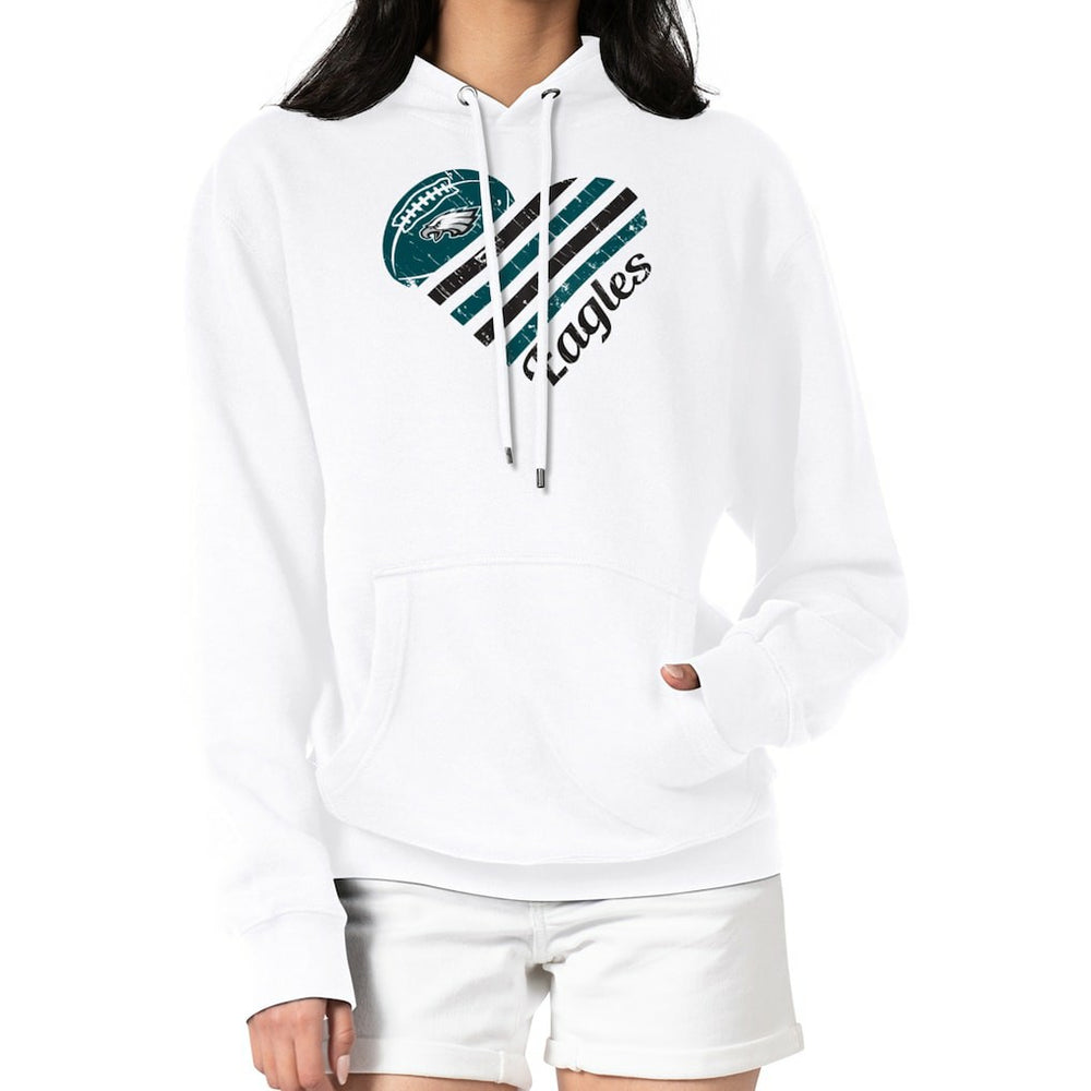 Philadelphia Eagles G-III 4Her by Carl Banks Women's Heart Graphic Fleece Pullover Hoodie - White cheap