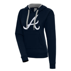 Atlanta Braves Antigua Women's Victory Pullover Hoodie Navy