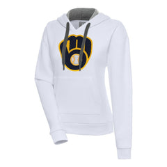 Milwaukee Brewers Antigua Women's Victory Pullover Hoodie White