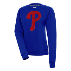 Philadelphia Phillies Antigua Women's Victory Chenille Pullover Sweatshirt Royal