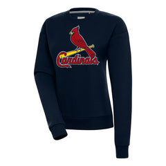 St. Louis Cardinals Antigua Women's Victory Chenille Pullover Sweatshirt Navy