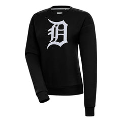 Detroit Tigers Antigua Women's Victory Chenille Pullover Sweatshirt Black