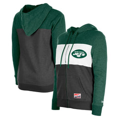 New York Jets New Era Women's Color-Block Full-Zip Hoodie - Green online