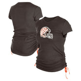 Cleveland Browns New Era Women's Ruched Side T-Shirt - Brown on sale