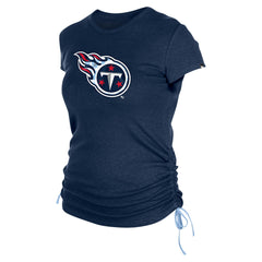 Tennessee Titans New Era Women's Ruched Side T-Shirt - Navy discount