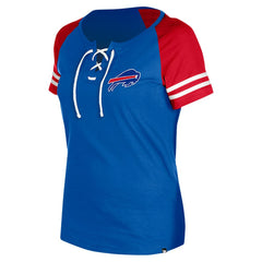 Buffalo Bills New Era Women's Lace-Up Raglan T-Shirt - Royal cheap