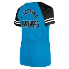 Carolina Panthers New Era Women's Lace-Up Raglan T-Shirt - Blue on sale