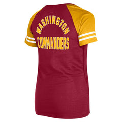 Washington Commanders New Era Women's Lace-Up Raglan T-Shirt - Burgundy on sale