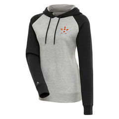 Houston Astros Antigua Women's Victory Raglan Sleeve Pullover Hoodie Heather Gray/Black