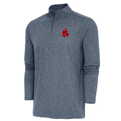 Boston Red Sox Antigua Hunk Quarter-Zip Pullover Top Heather Navy